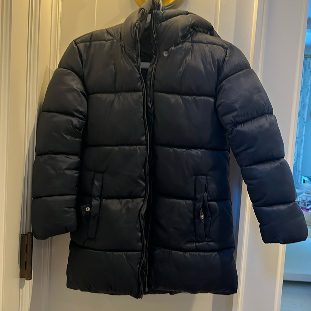 Girls puffer navy blue jacket